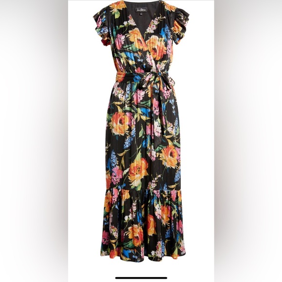 Sam Edelman Floral Faux Wrap Midi Dress - Picture 2 of 4